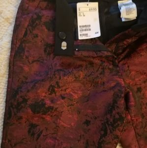New larger fit red/black floral dress pants